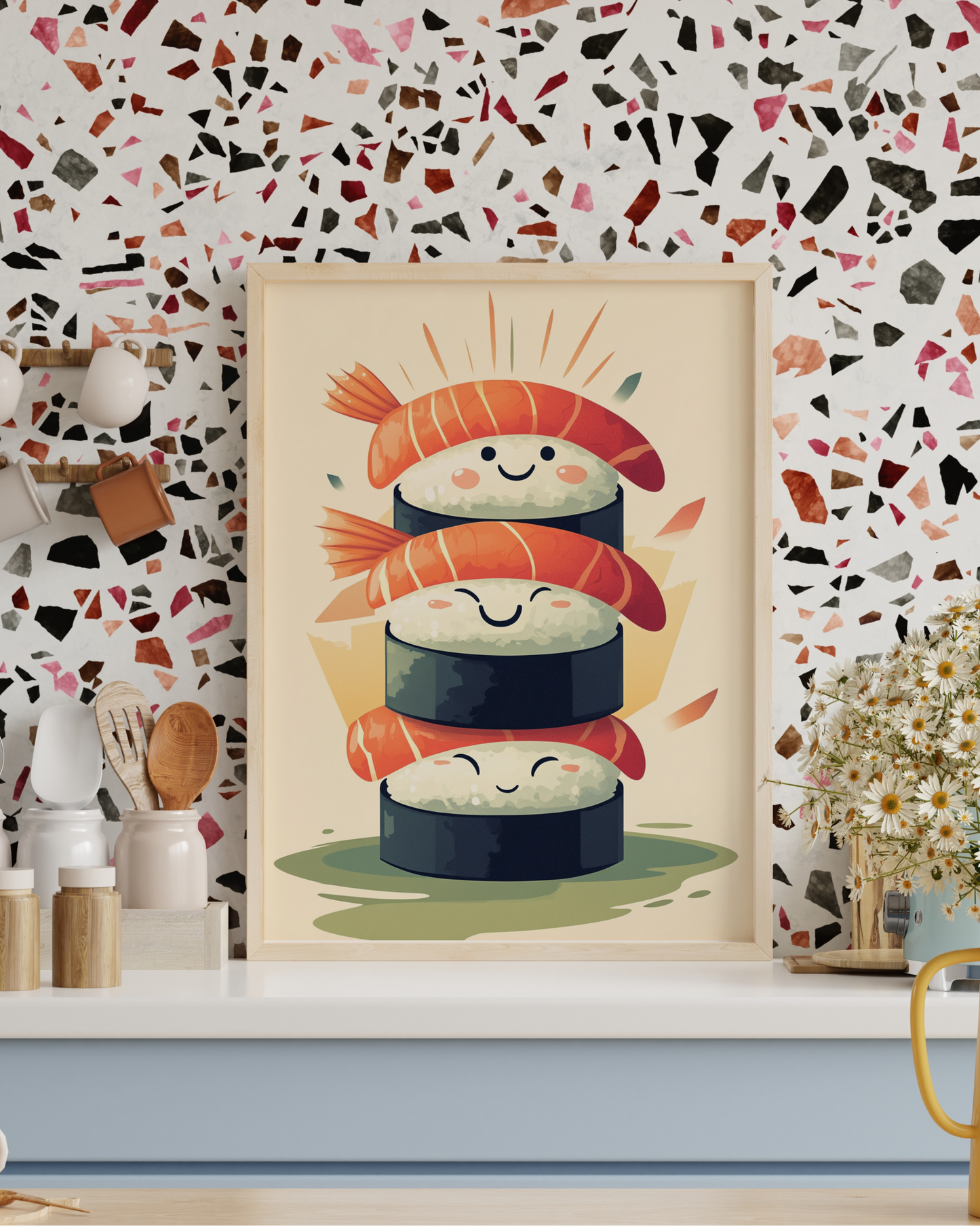 Cute Sushi Stack Matte Poster