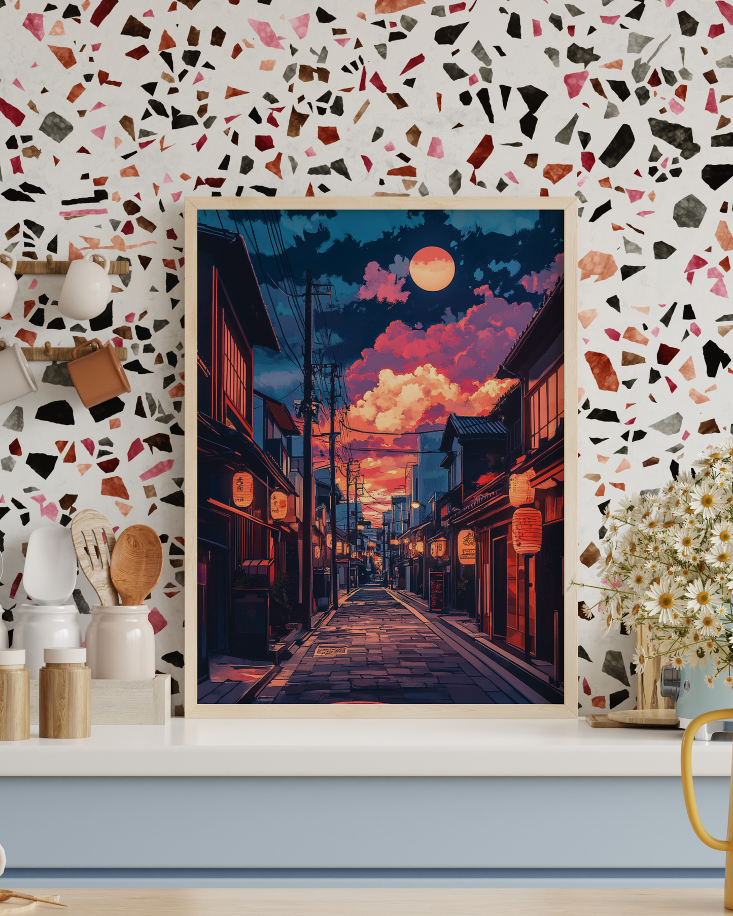 Urban Japan Sunset Matte Vertical Poster
