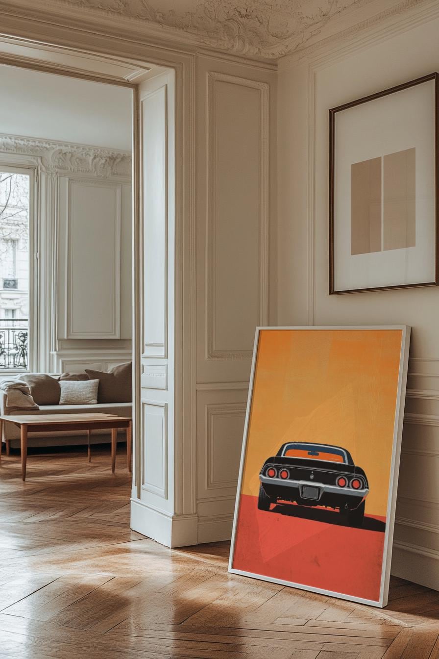 70s Retro Muscle Car Matte Vertical Poster, Vintage Auto Wall Art Print, Classic Car Lover Gift, Home Decor, Garage Decor, Man Cave Art