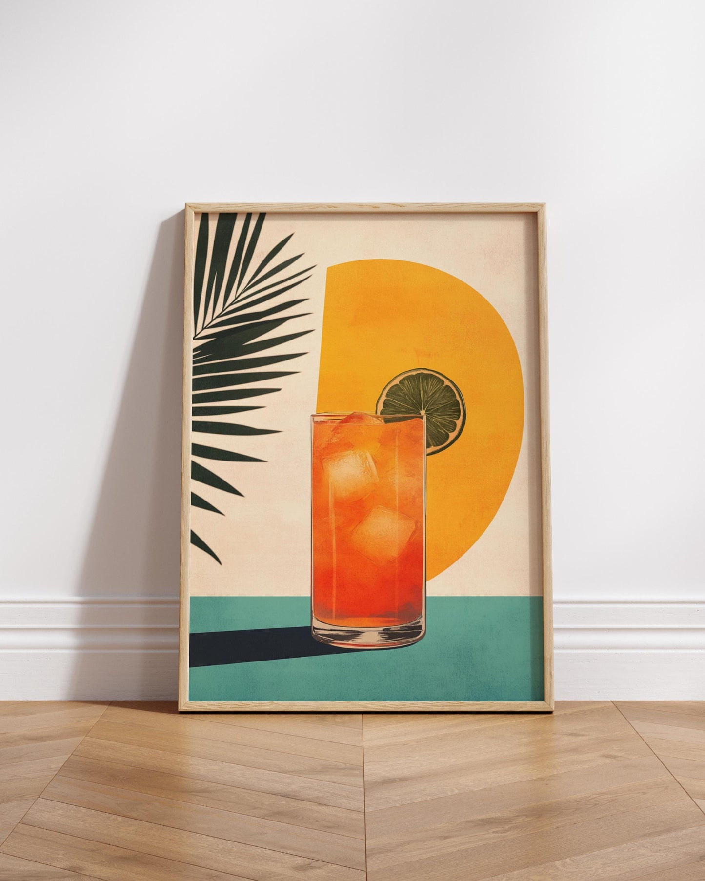 Tropical Drink Art Print, Vibrant Summer Poster, Wall Decor, Kitchen Art, Gift for Housewarming, Vacation Vibes