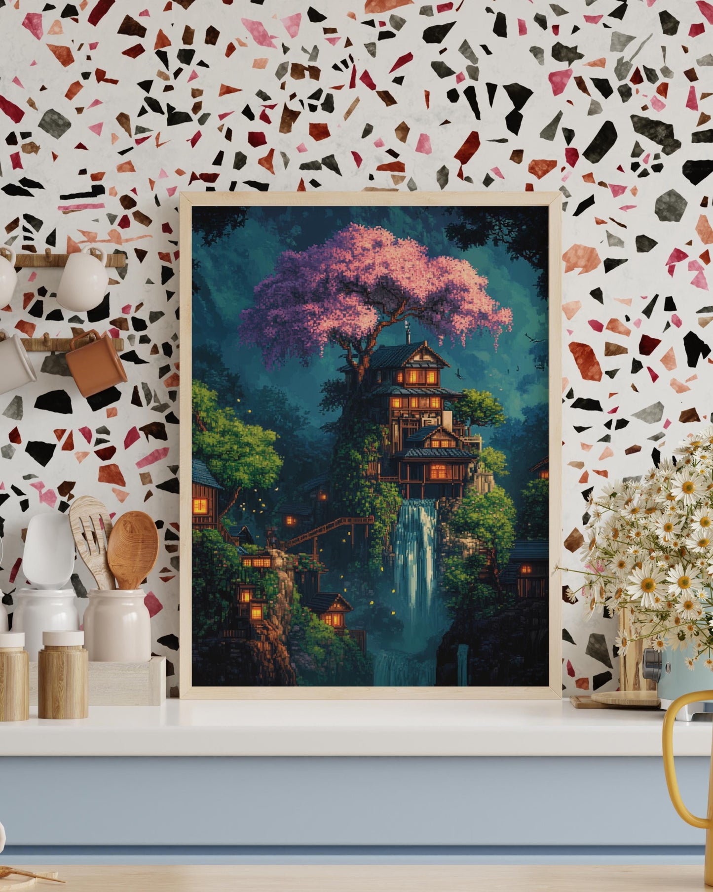 8-Bit Enchanting Matte Posters, Dreamy Wall Art, Magical Home Decor, Gift for Nature Lovers, Ideal for Home and Office