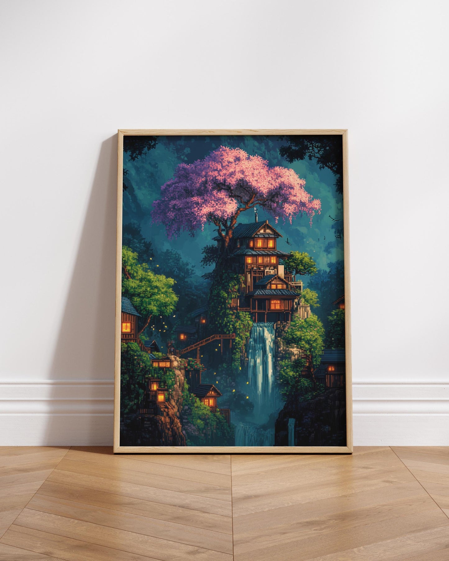 8-Bit Enchanting Matte Posters, Dreamy Wall Art, Magical Home Decor, Gift for Nature Lovers, Ideal for Home and Office