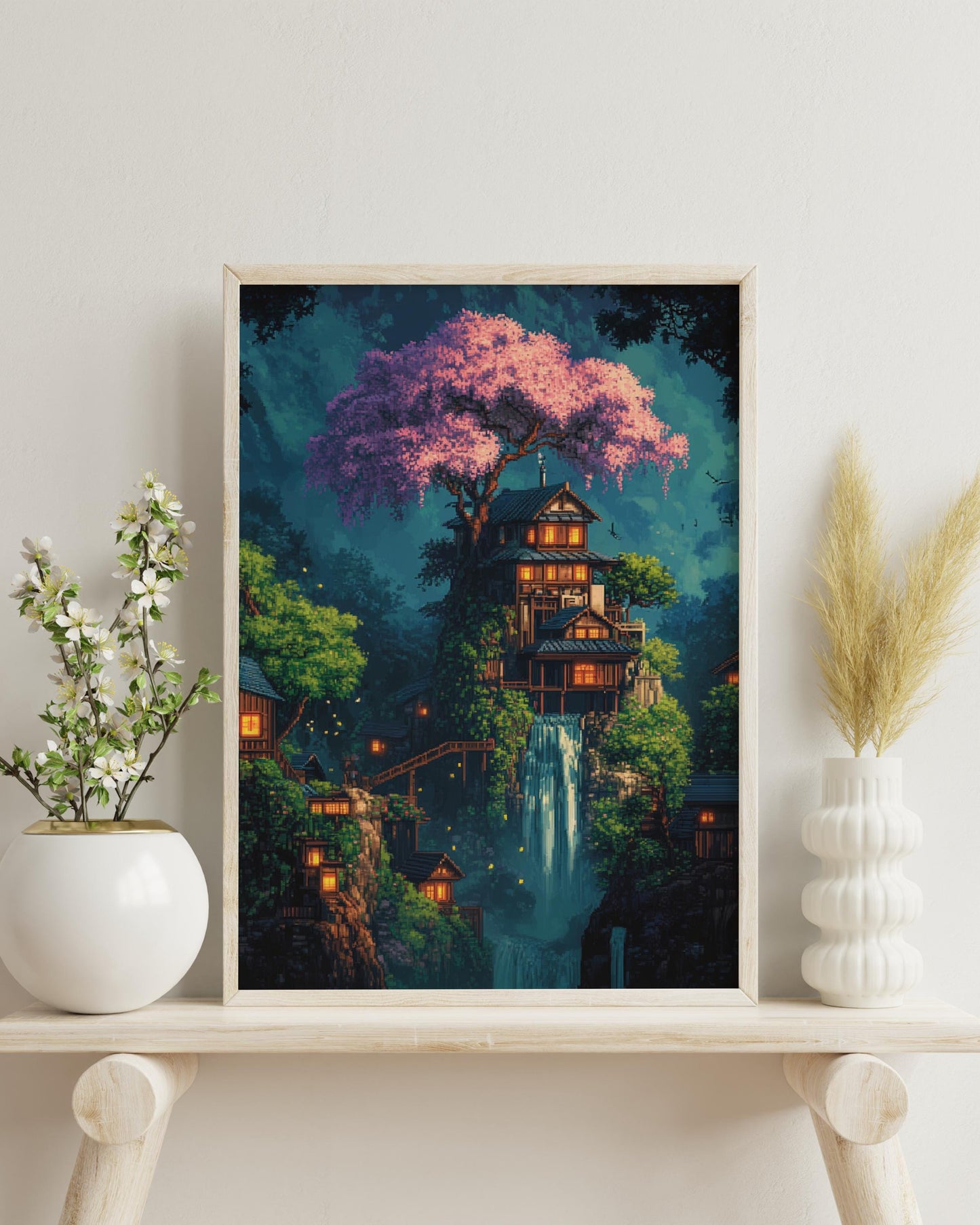 8-Bit Enchanting Matte Posters, Dreamy Wall Art, Magical Home Decor, Gift for Nature Lovers, Ideal for Home and Office