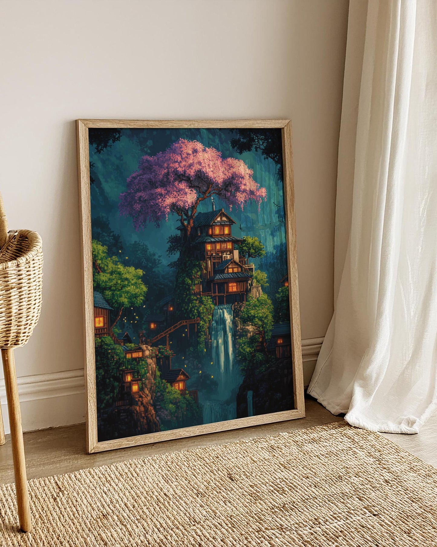 8-Bit Enchanting Matte Posters, Dreamy Wall Art, Magical Home Decor, Gift for Nature Lovers, Ideal for Home and Office