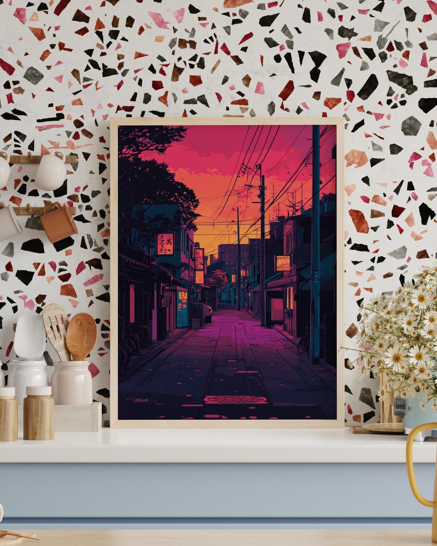 Vibrant Urban Matte Vertical Posters - Retro City, Wall Art, Home Decor, Gift, Japanese Aesthetic