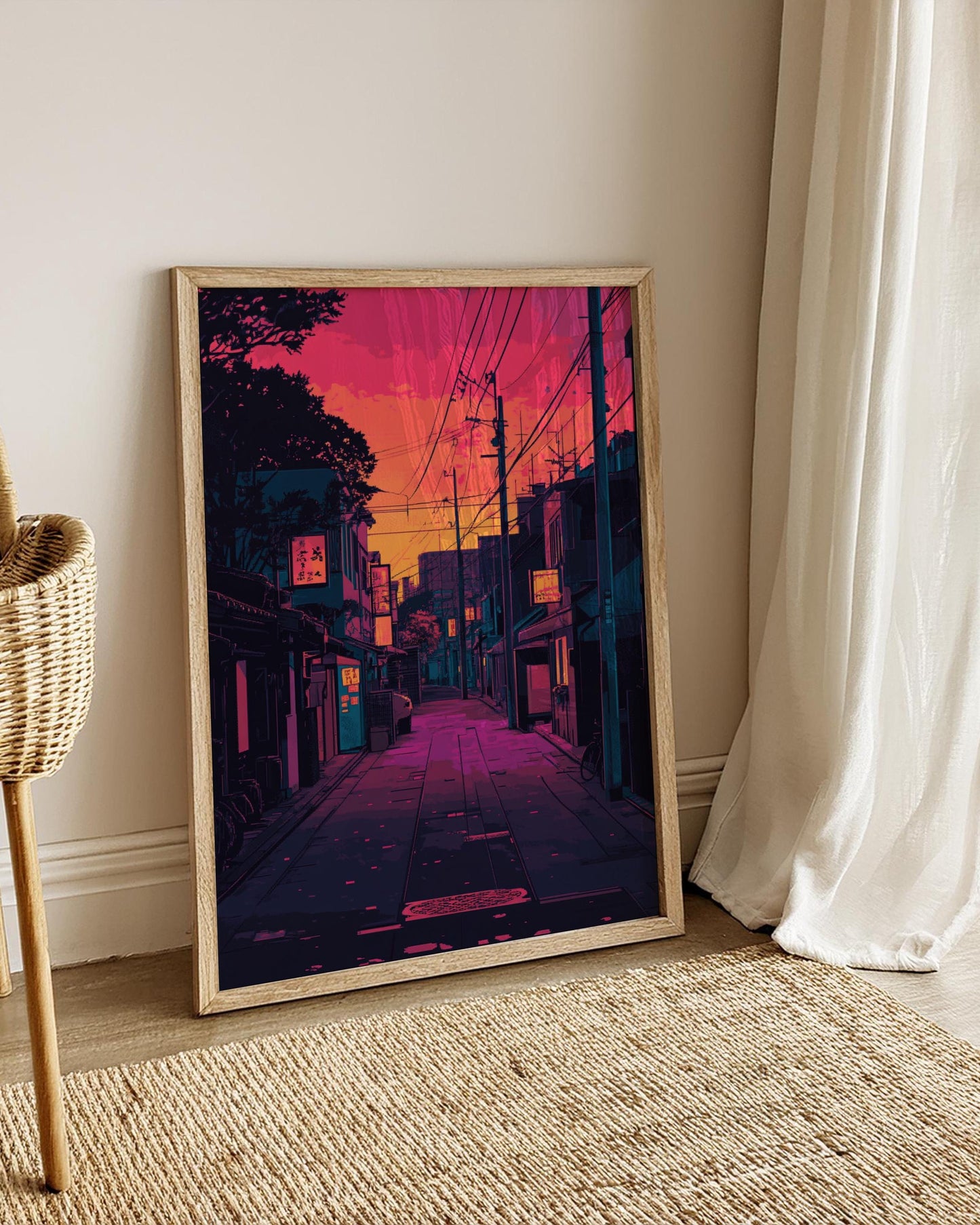 Vibrant Urban Matte Vertical Posters - Retro City, Wall Art, Home Decor, Gift, Japanese Aesthetic