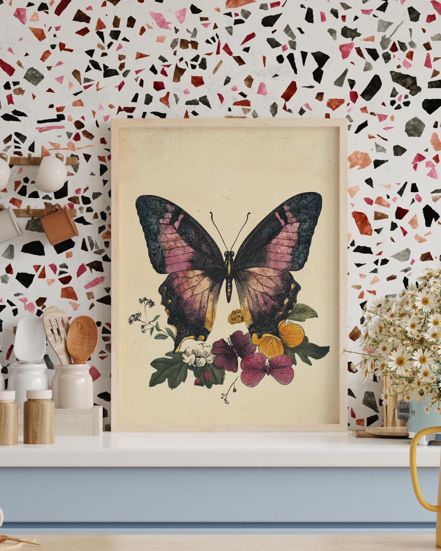 Botanical Butterfly Poster, Vintage Wall Art, Nature Decor, Eco-Friendly Home, Gift for Nature Lovers, Insect Aesthetic