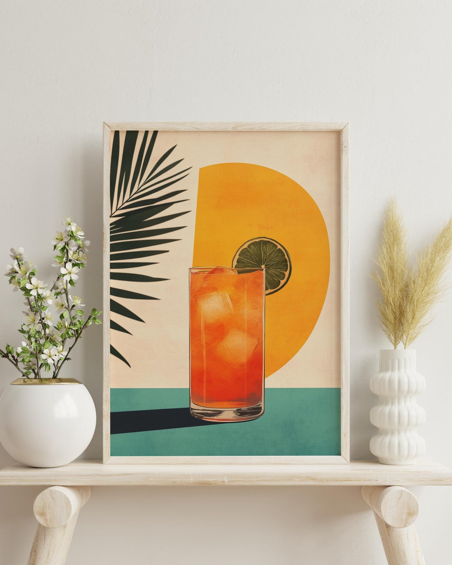 Tropical Drink Art Print, Vibrant Summer Poster, Wall Decor, Kitchen Art, Gift for Housewarming, Vacation Vibes
