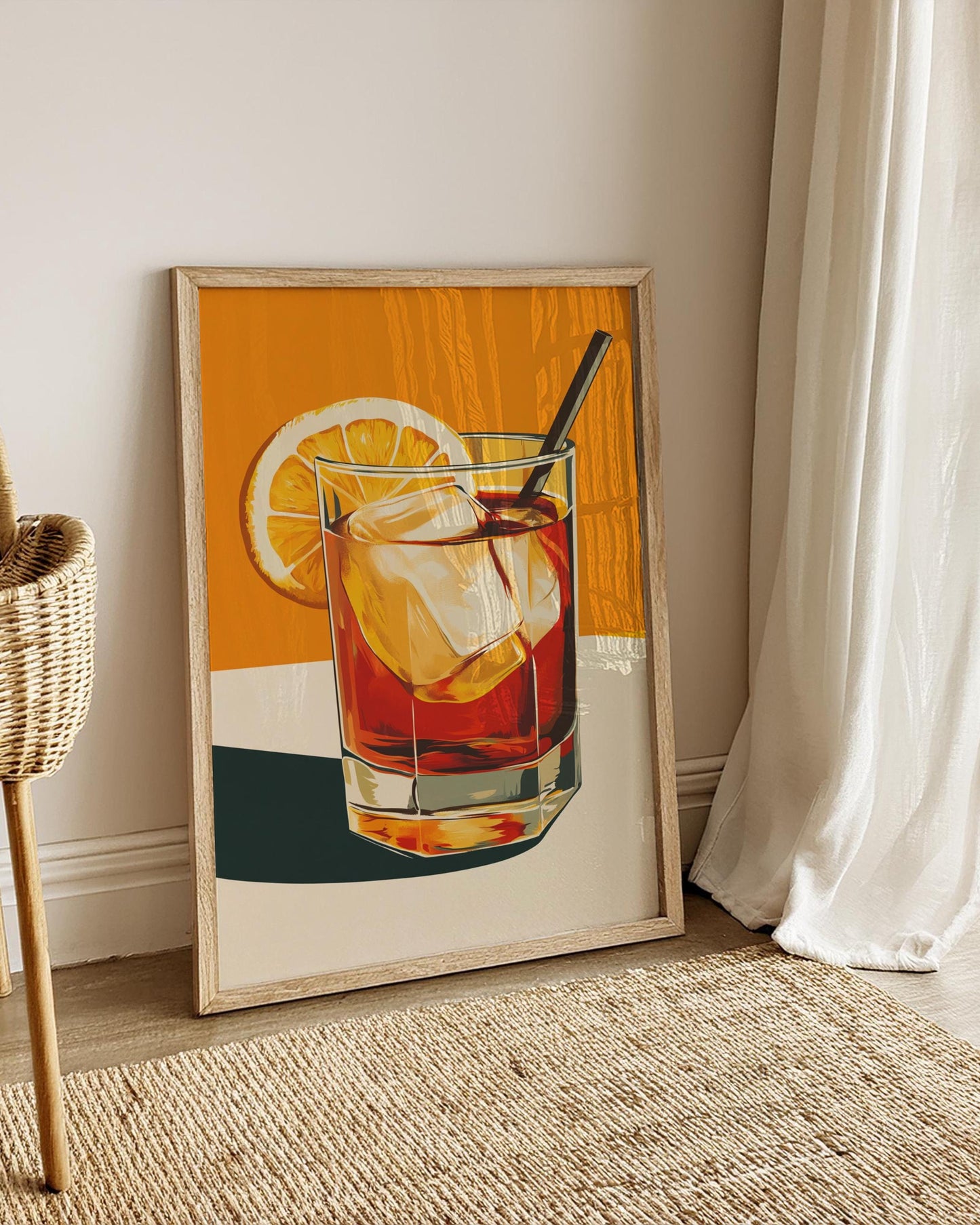 Cocktail Art Poster, Vibrant Home Decor, Retro Bar Wall Art, Gift for Mixology Lovers, Cocktail Party Decoration, Summer Vibes