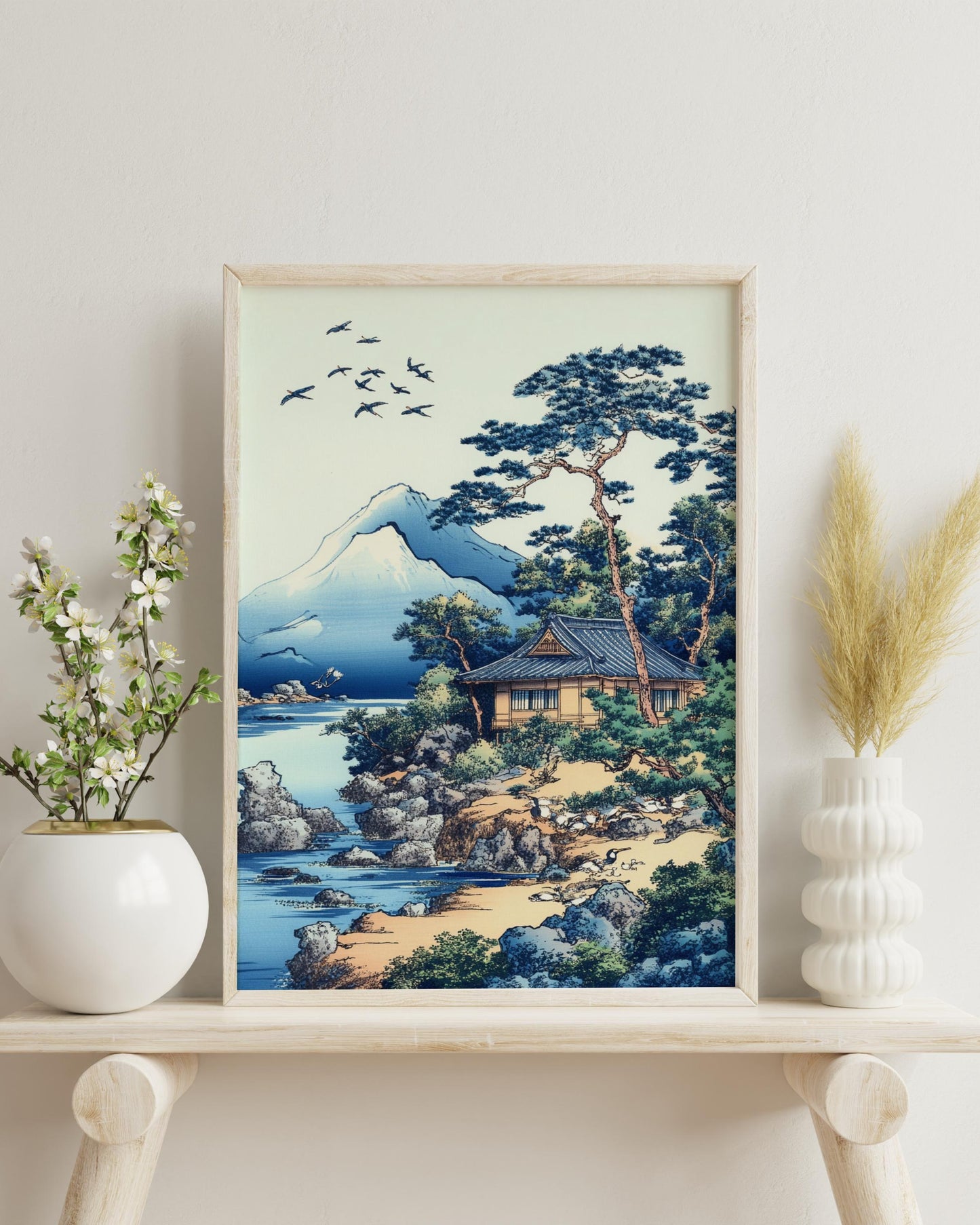 Japanese Landscape Matte Vertical Poster, Tranquil Wall Art, Home Decor, Nature Print, Gift for Art Lovers, Meditation Decor