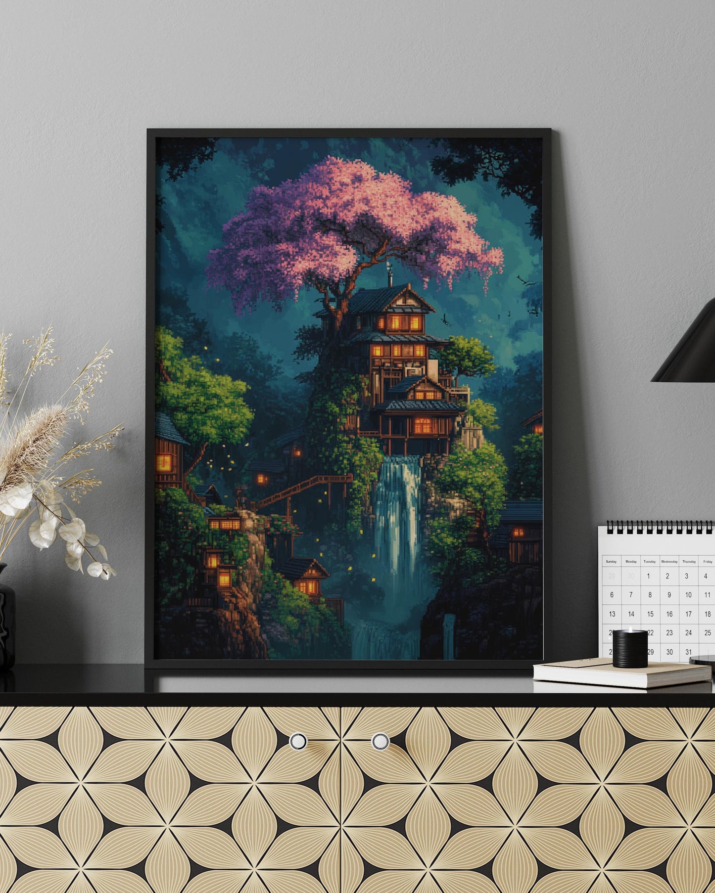 8-Bit Enchanting Matte Posters, Dreamy Wall Art, Magical Home Decor, Gift for Nature Lovers, Ideal for Home and Office