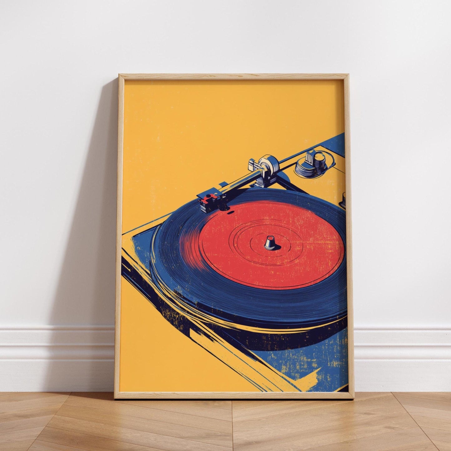 Retro Vinyl Record Poster, Music Decor Wall Art, Vintage Record Player Print, Gift for Music Lovers, Home Office Decor, Unique Art