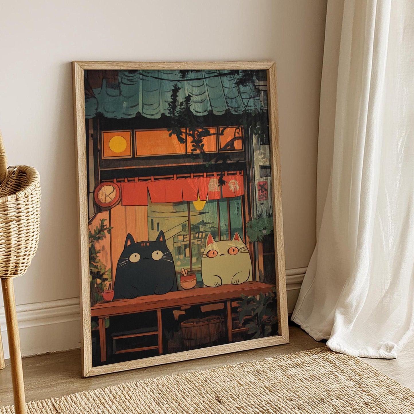 Whimsical Cat Restaurant Posters - Cozy Home Decor, Wall Art for Cat Lovers, Cute Animal Prints, Home and Living, Ghibli inspired