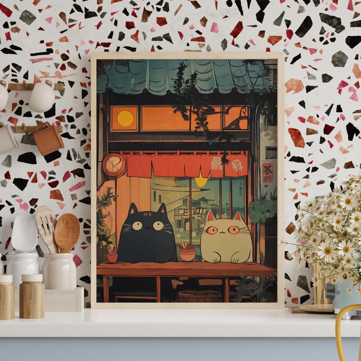 Whimsical Cat Restaurant Posters - Cozy Home Decor, Wall Art for Cat Lovers, Cute Animal Prints, Home and Living, Ghibli inspired