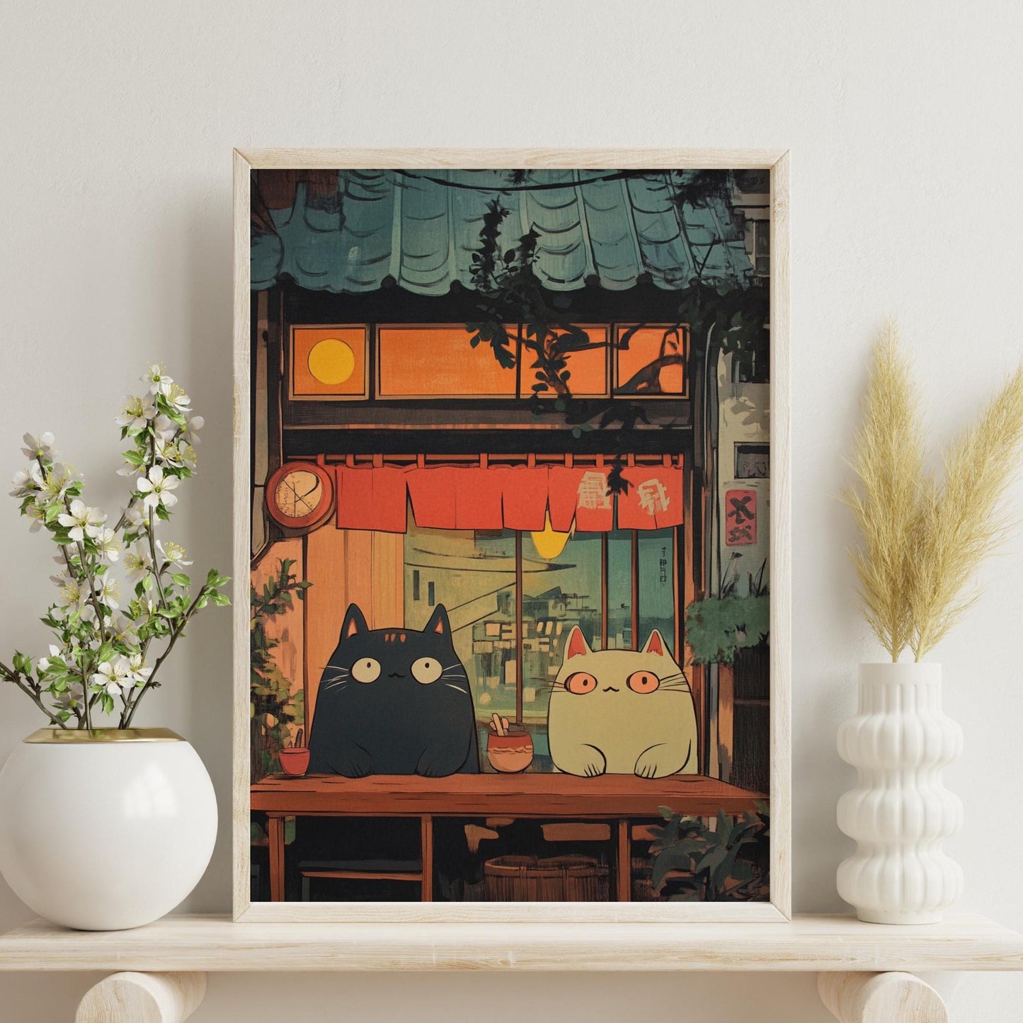 Whimsical Cat Restaurant Posters - Cozy Home Decor, Wall Art for Cat Lovers, Cute Animal Prints, Home and Living, Ghibli inspired