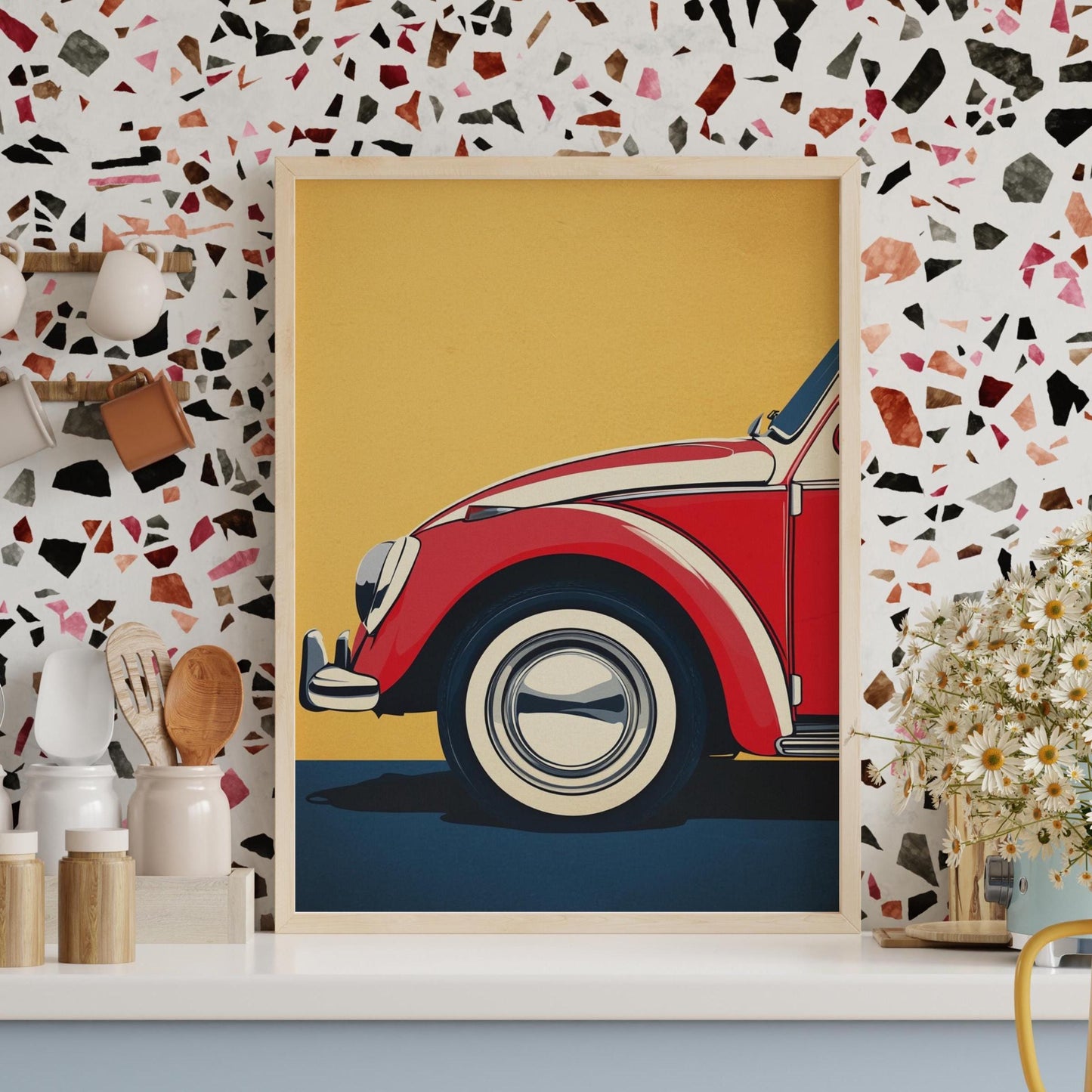 Classic German Car Matte Poster, Vintage Wall Art, Home Decor, Gift for Car Enthusiasts, Unique Room Decoration, Perfect for Living Room