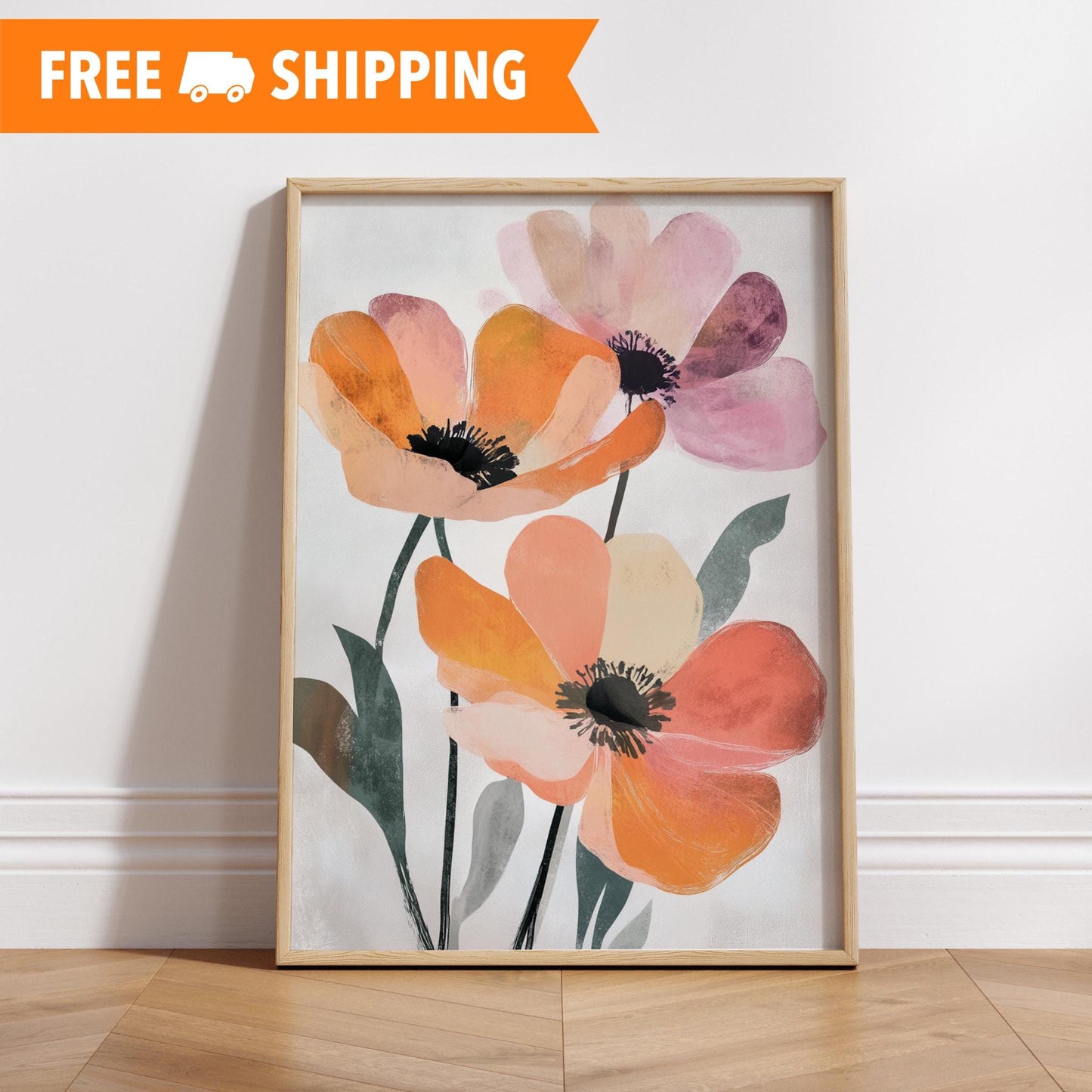 Floral Art Print | Matte Vertical Posters, Wall Decor, Home Office Art, Gift for Her, Mother's Day Gift, Boho Wall Art