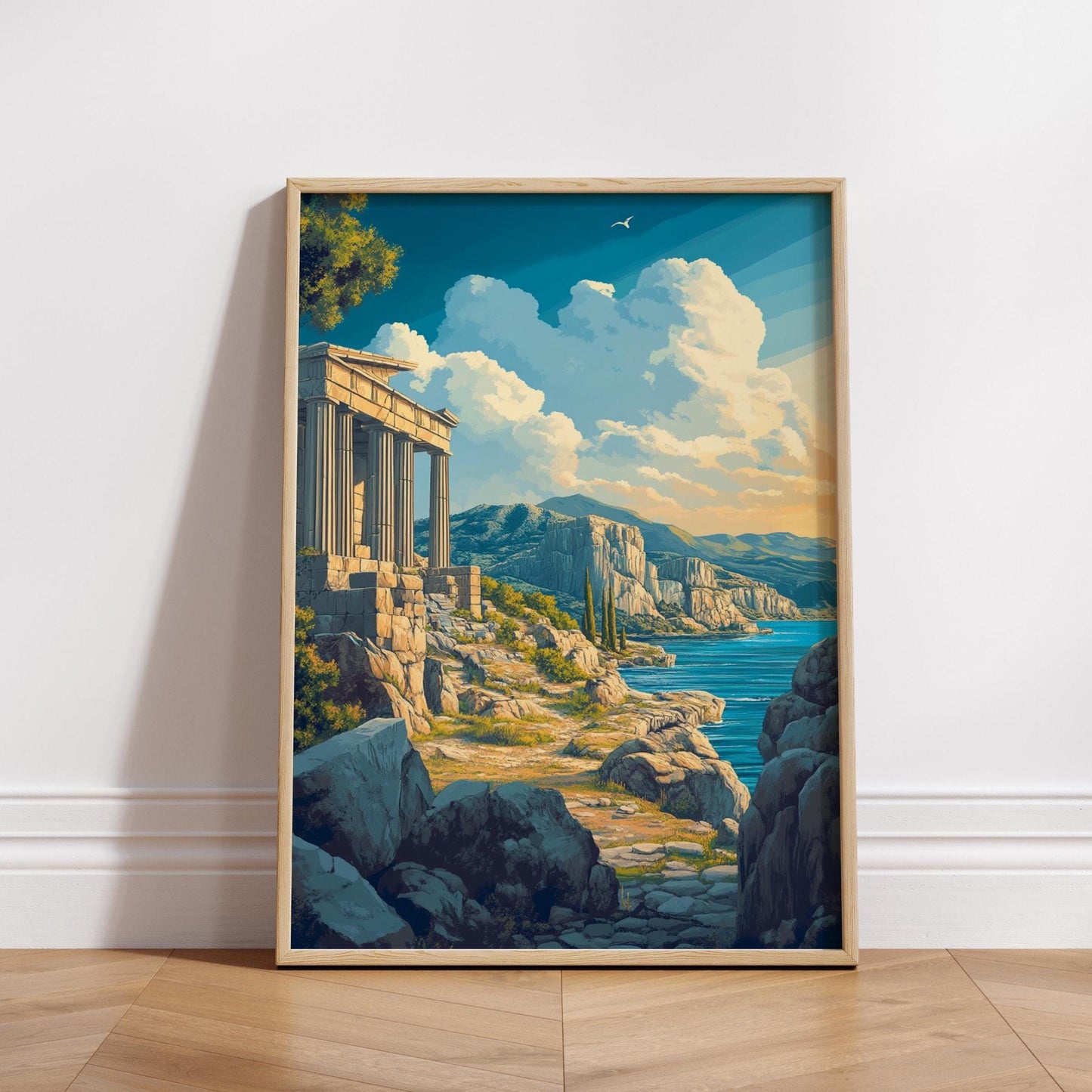 Ancient Greek Landscape Posters - Serene Landscape Art for Home Decor, Wall Art, Gifts for Nature Lovers, Coastal Art, Greek History.