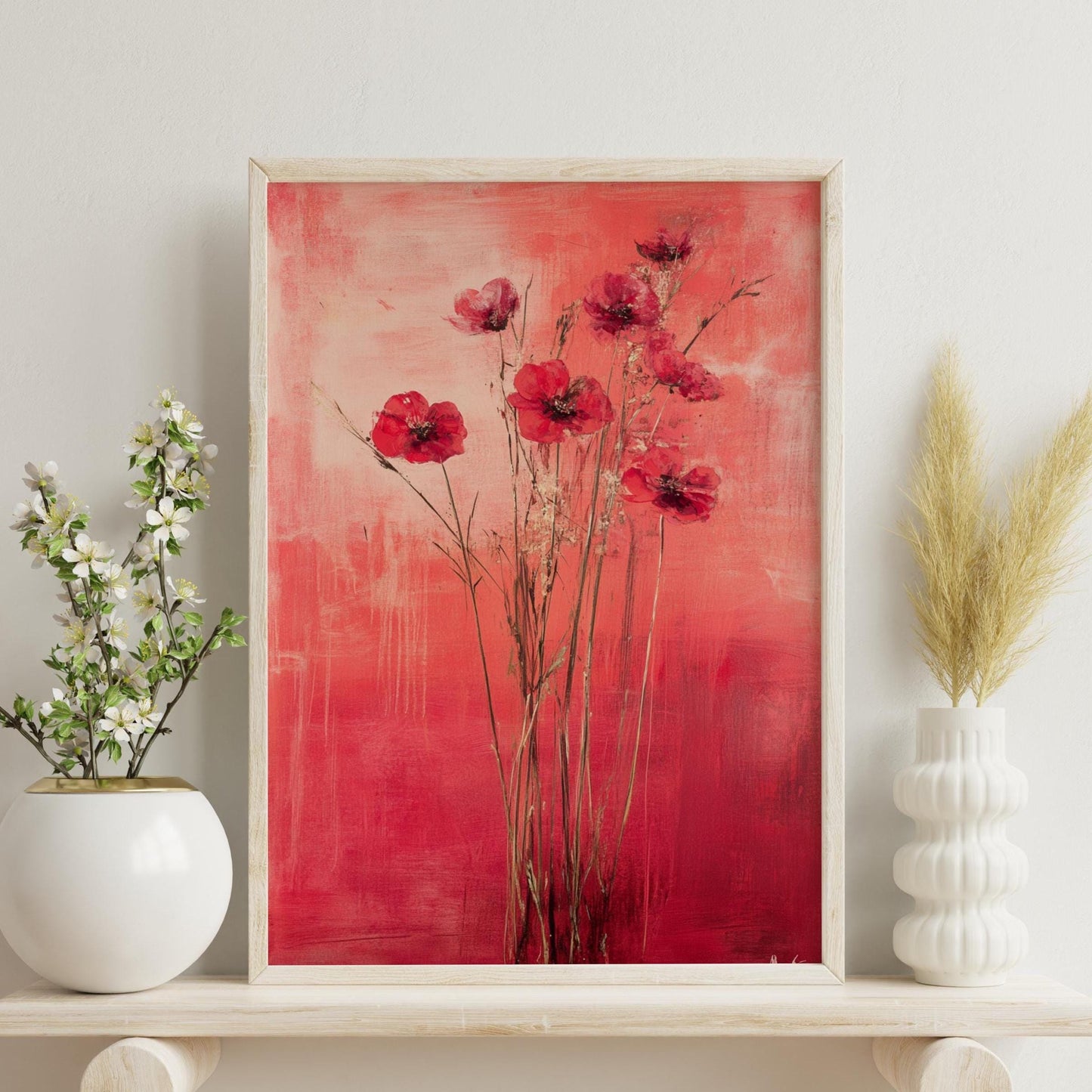 Bold Floral Art Print Poster, Boho Wall Decor, Home Gallery, Gift for Her, Modern Wall Art, Wedding Decor, Pink Flower Poster
