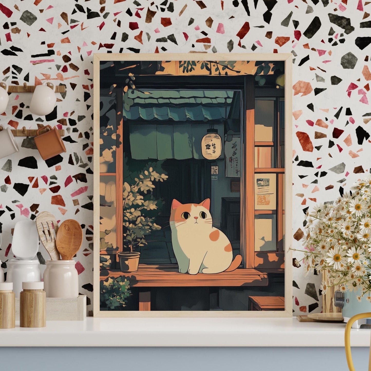 Whimsical Cat Poster - Vintage Art Print for Cat Lovers, Home Decor, Gift for Friends, Wall Art for Cat Lovers, Cute Cat Print