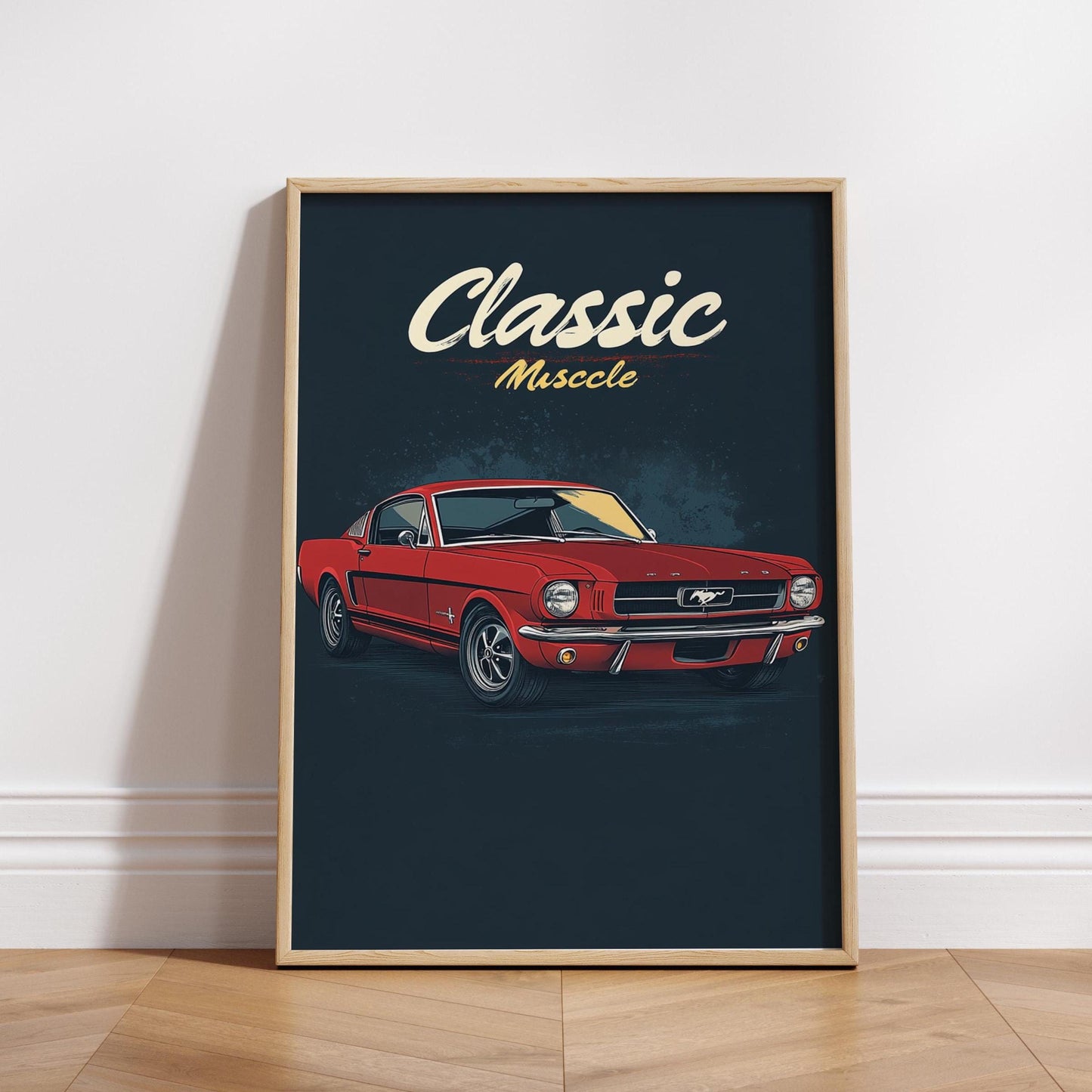 Classic Muscle Car Poster, Vintage Wall Art, Gift for Car Lovers, Retro Home Decor, Automotive Fan Art, Birthday Gift Ideas
