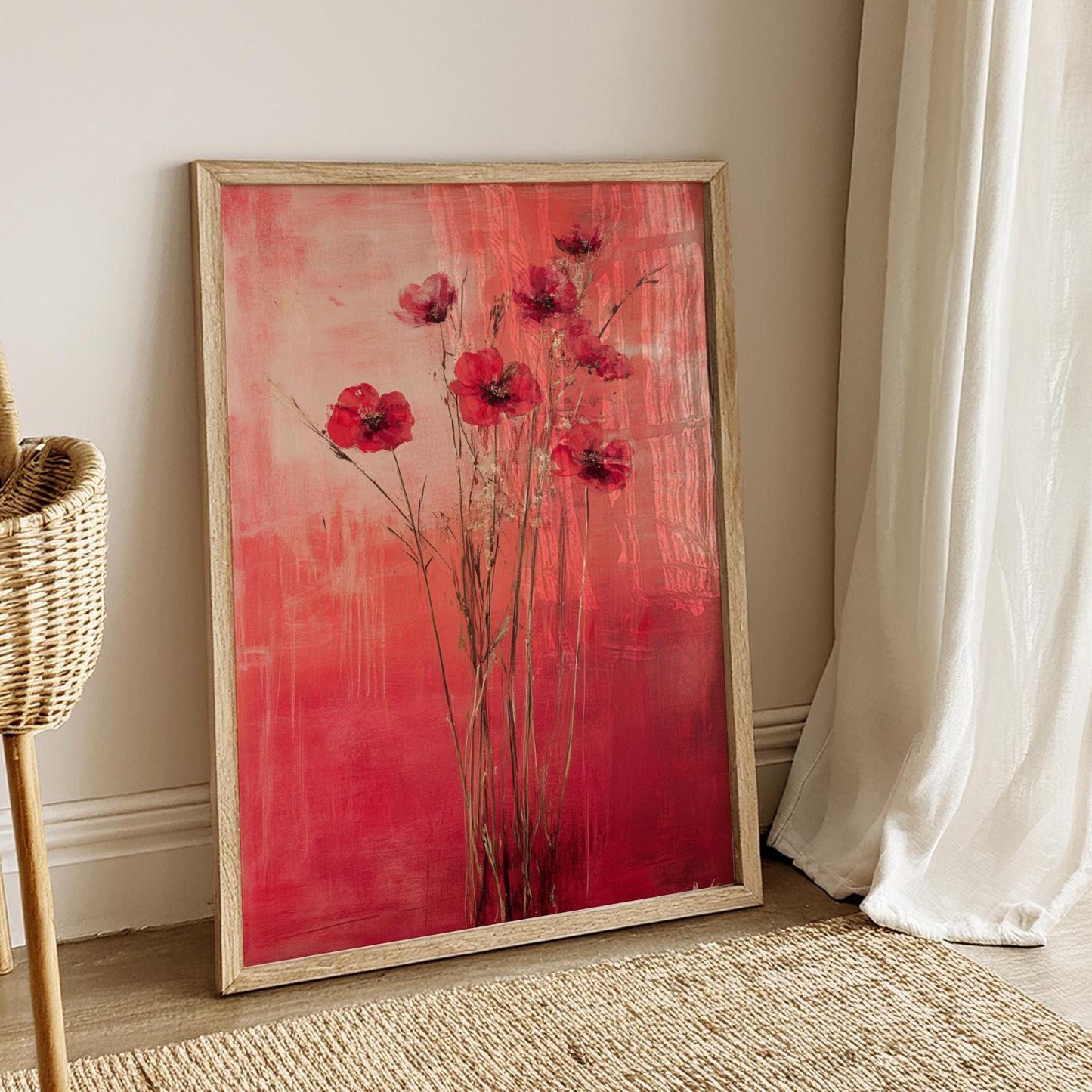 Bold Floral Art Print Poster, Boho Wall Decor, Home Gallery, Gift for Her, Modern Wall Art, Wedding Decor, Pink Flower Poster