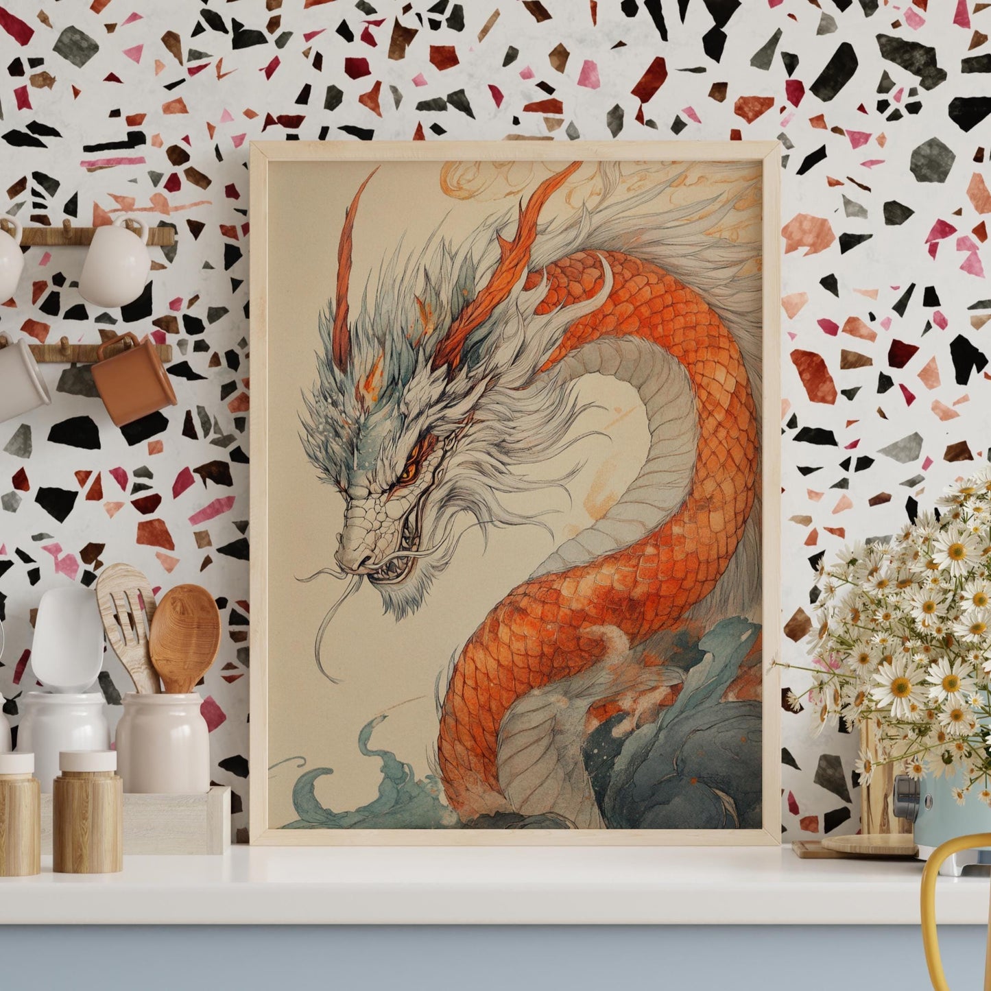 Majestic Dragon Matte Posters, Asian Wall Art, Home Decor, Gift for Art Lovers, Unique Dragon Print, Fantasy Wall Decor