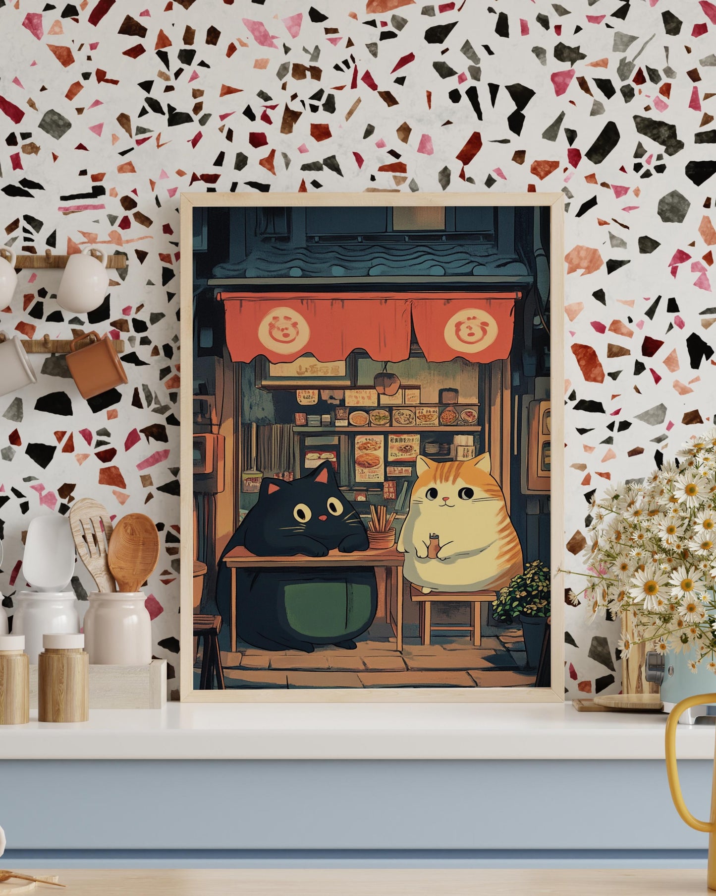 Whimsical Cat Restaurant Posters - Cozy Home Decor, Wall Art for Cat Lovers, Cute Animal Prints, Home and Living, Ghibli inspired