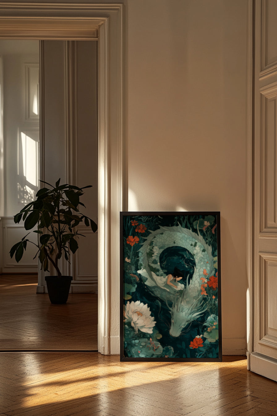 Mystical Dragon & Girl Posters