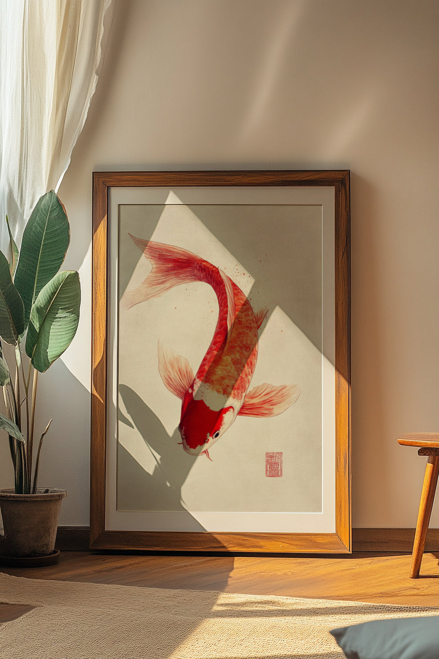 Koi Fish Aesthetic Art Poster