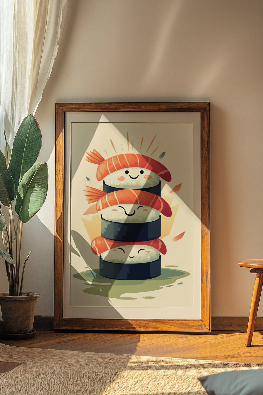 Cute Sushi Stack Matte Poster
