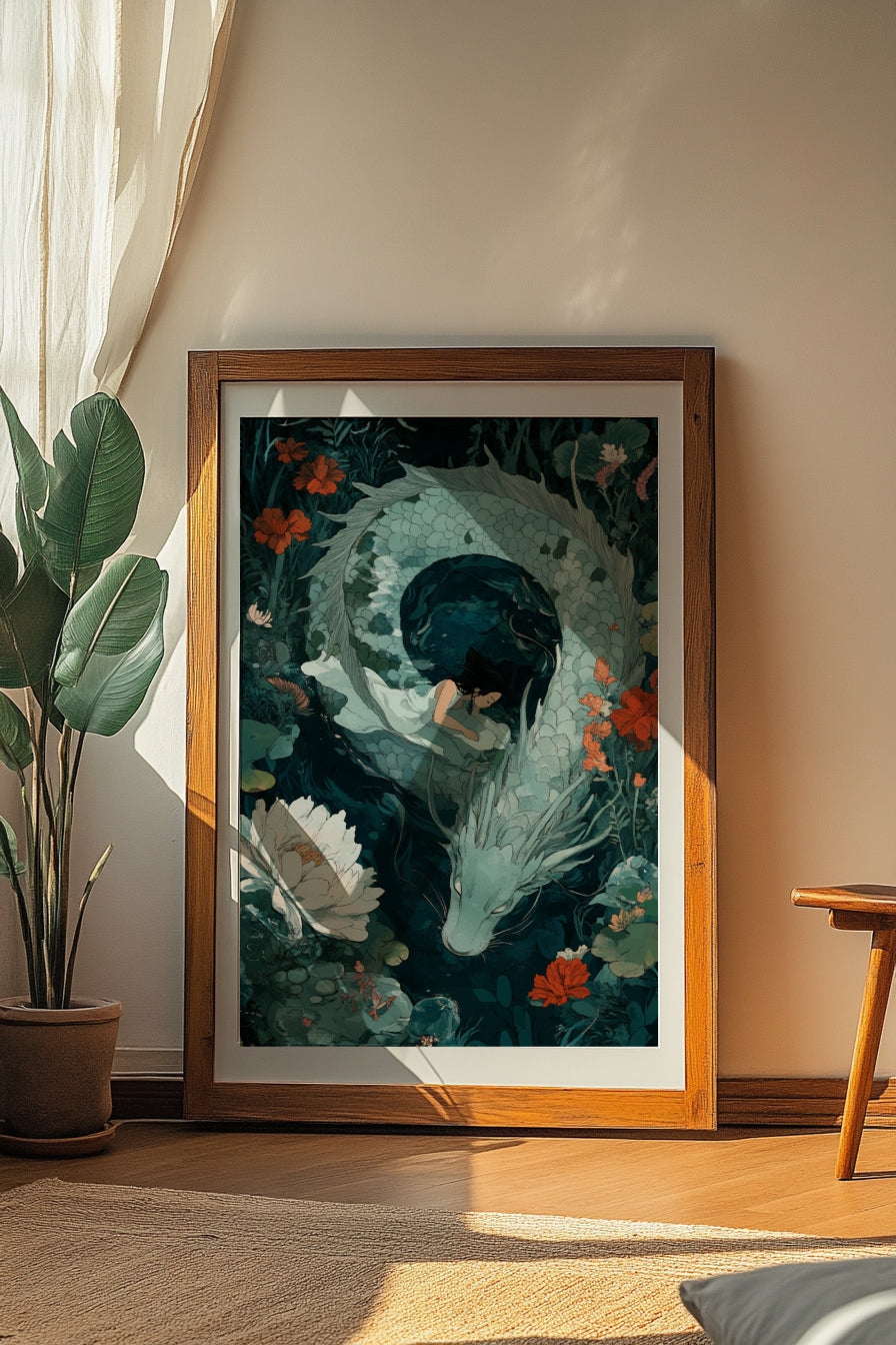 Mystical Dragon & Girl Posters