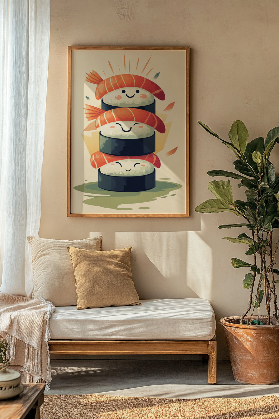 Cute Sushi Stack Matte Poster