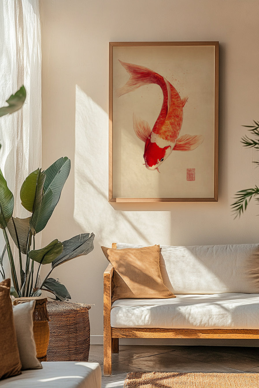 Koi Fish Aesthetic Art Poster