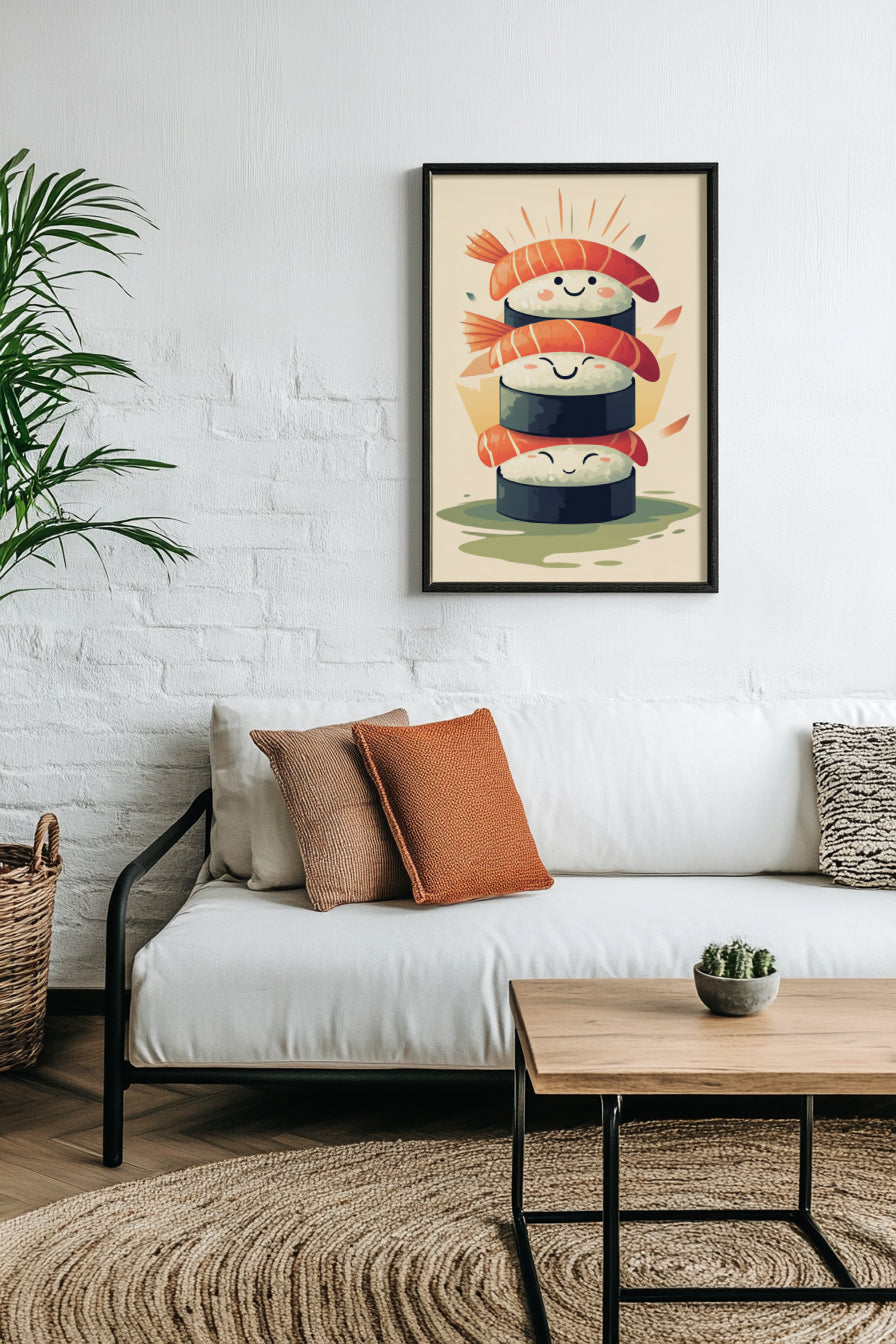 Cute Sushi Stack Matte Poster