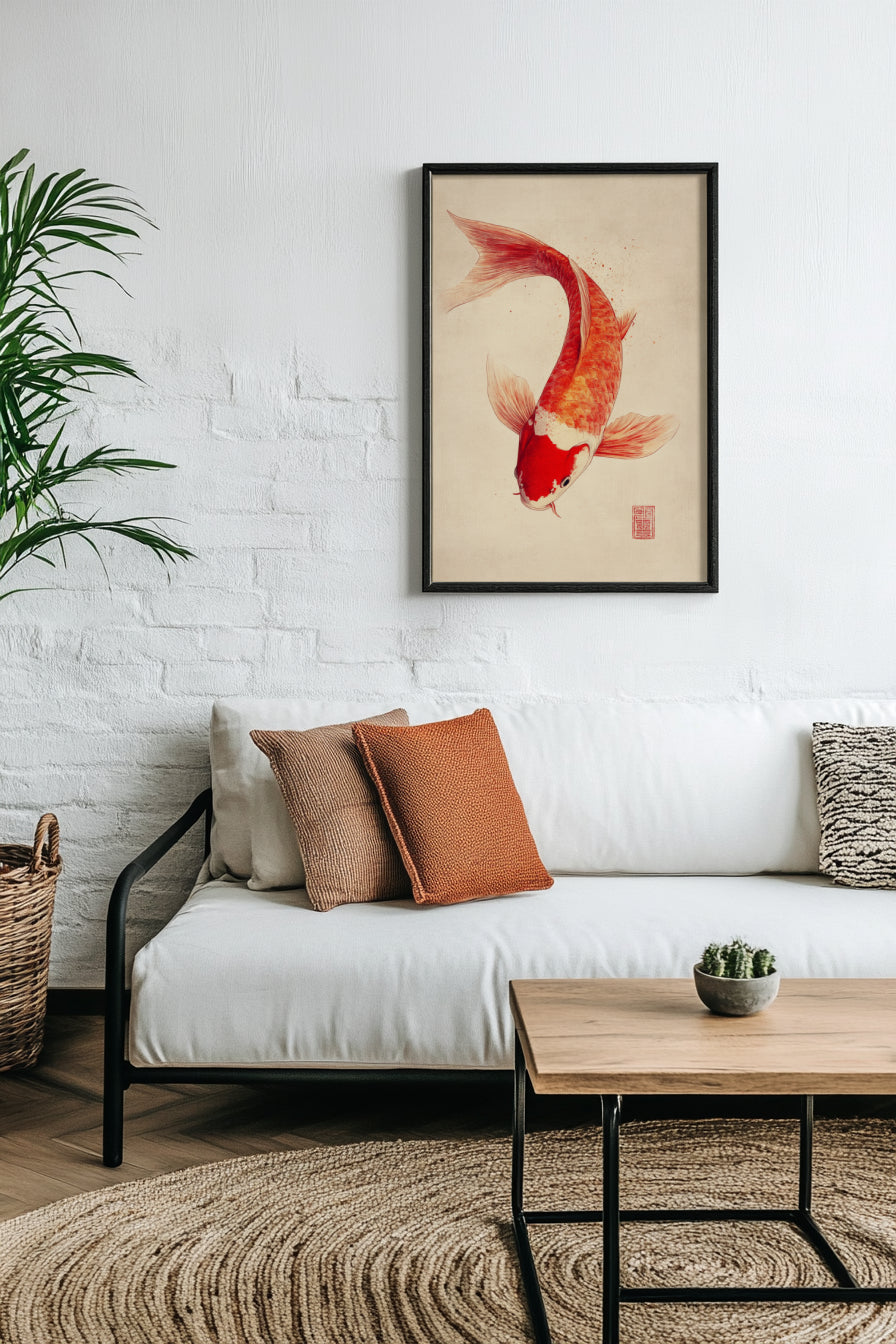 Koi Fish Aesthetic Art Poster