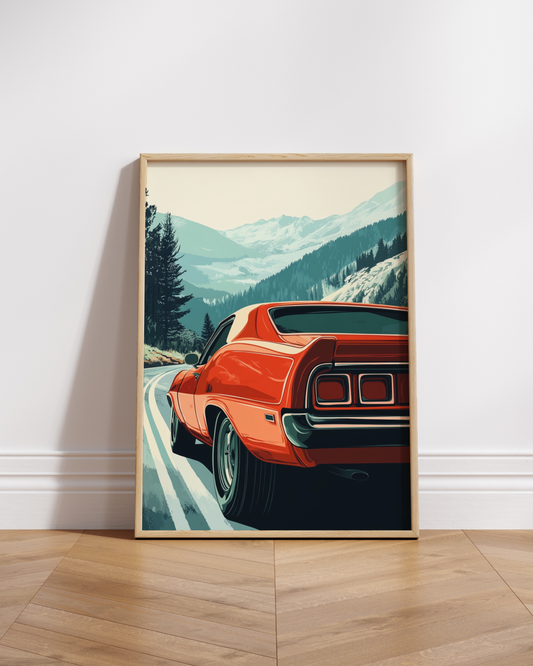 Retro Car Matte Poster