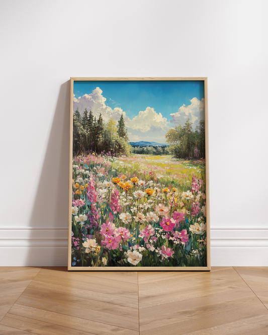 Vibrant Floral Landscape Poster