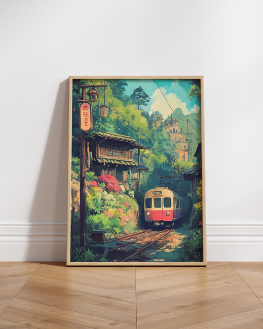 Anime Style Train Journey Matte Poster