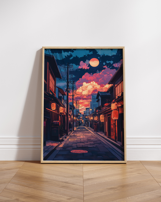 Urban Japan Sunset Matte Vertical Poster