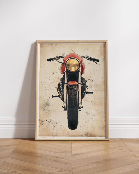 Vintage Cafe Racer Motorcycle Poster