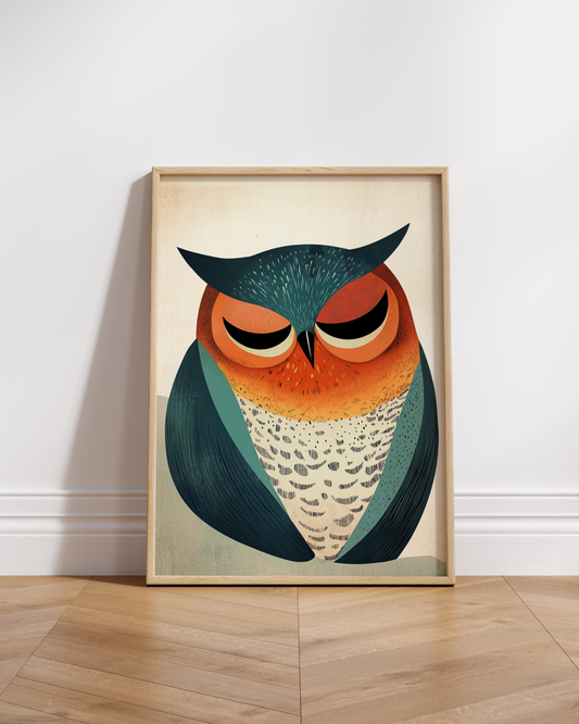 Whimsical Owl Wall Art Poster