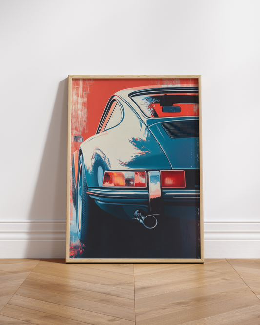 Blue Vintage 911 Matte Poster