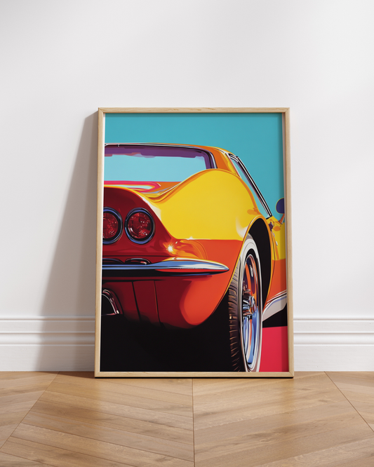 Vibrant Retro Car Matte Poster