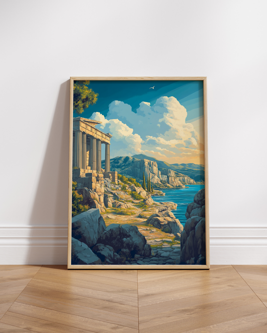 Ancient Greek Landscape Poster
