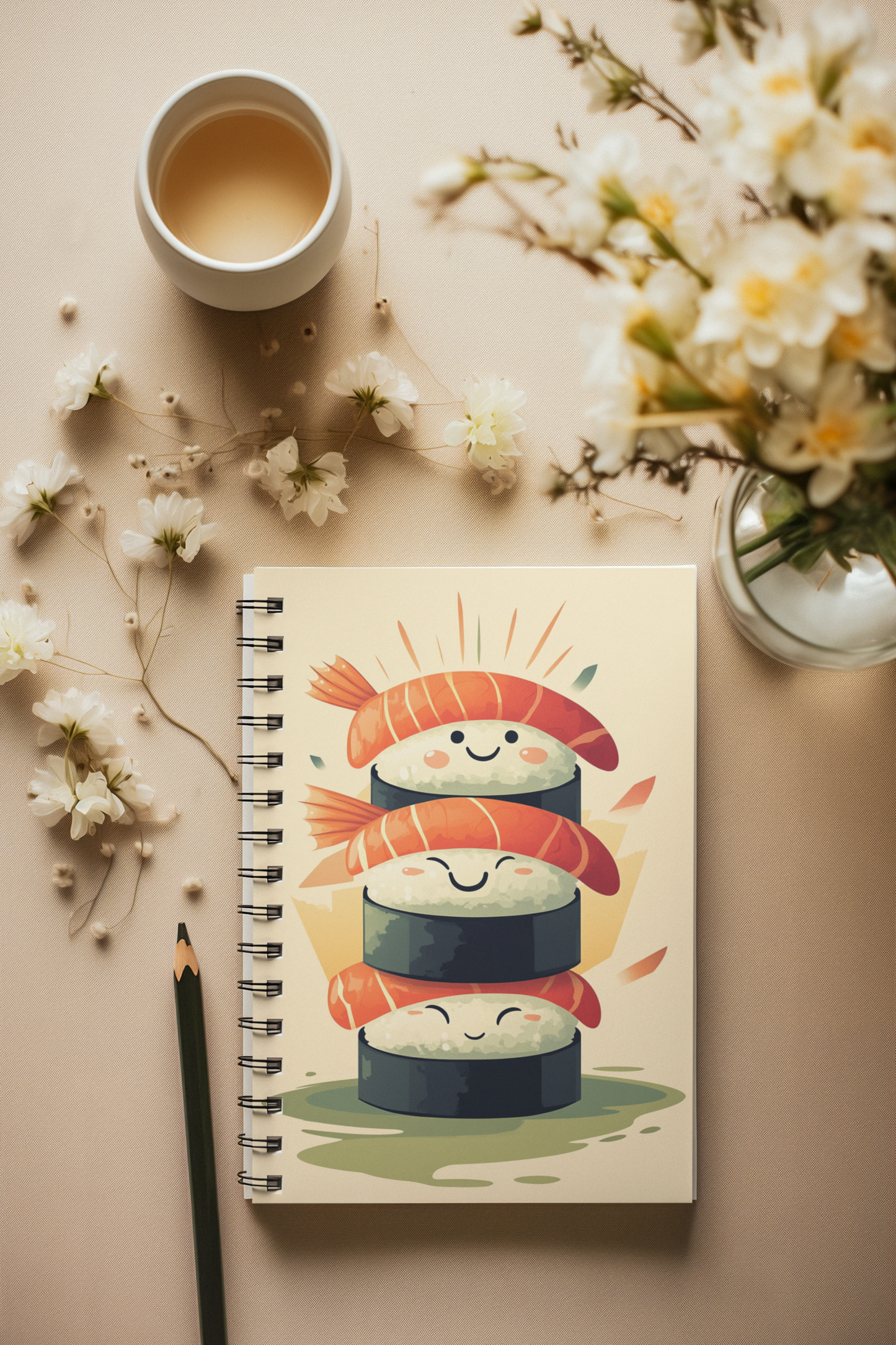 Cute Sushi Spiral Notebook