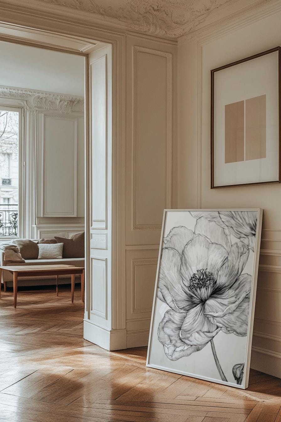 Elegant Floral Matte Vertical Poster, Wall Art Decor, Botanical Art Print, Home Office Decor, Gift for Flower Lovers, Minimalist Design