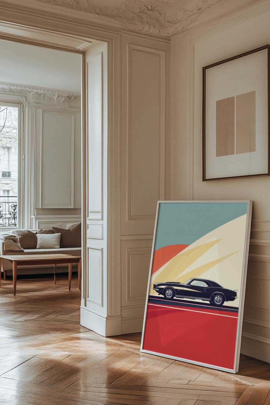Retro Muscle Car Wall Art Print, Vintage Poster for Car Enthusiasts, Perfect Gift for Automotive Lovers, Home Decor