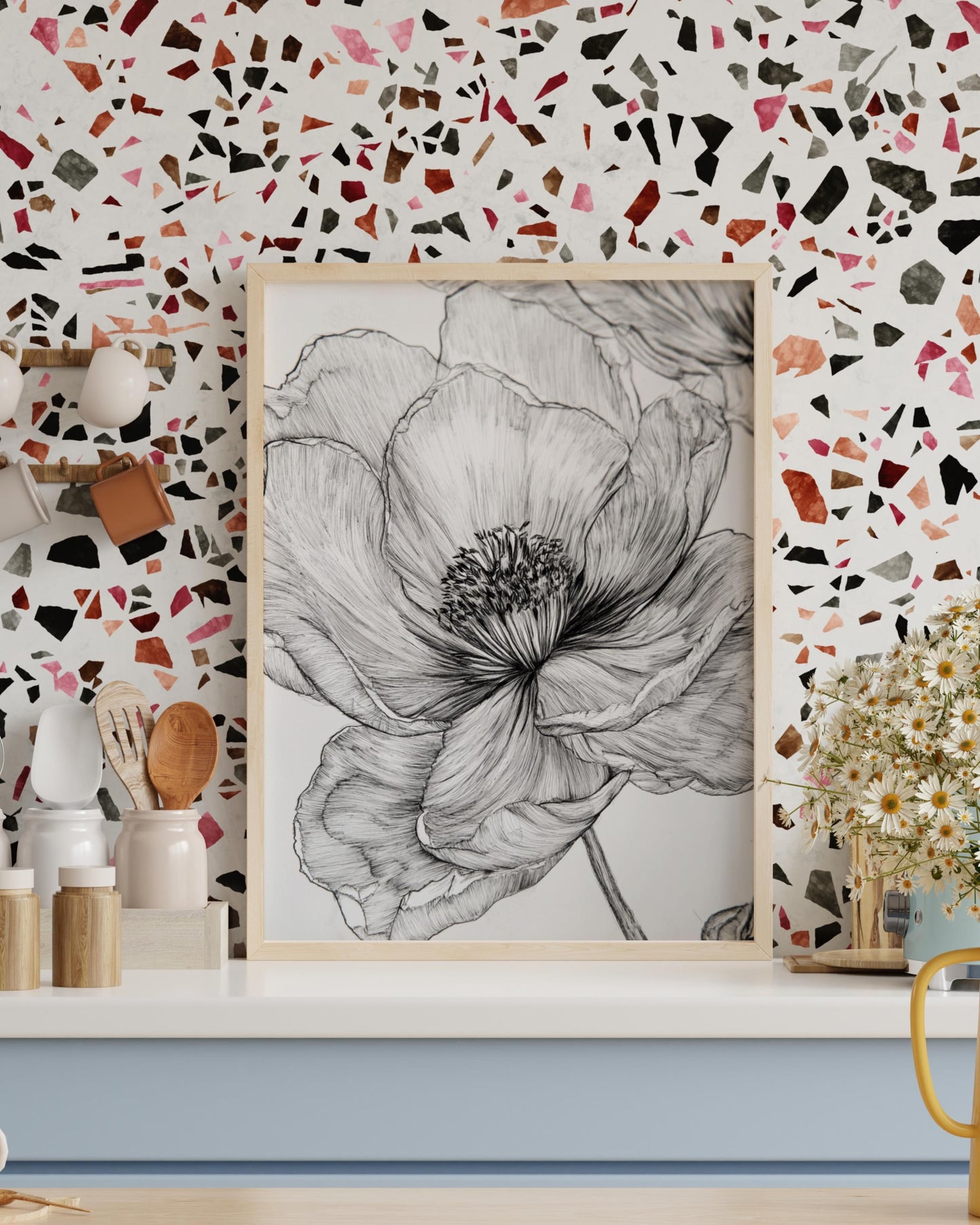 Elegant Floral Matte Vertical Poster, Wall Art Decor, Botanical Art Print, Home Office Decor, Gift for Flower Lovers, Minimalist Design
