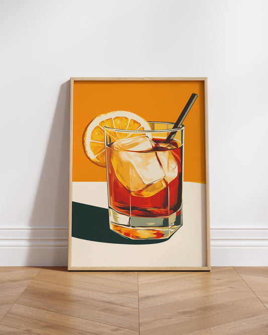 Cocktail Art Poster, Vibrant Home Decor, Retro Bar Wall Art, Gift for Mixology Lovers, Cocktail Party Decoration, Summer Vibes